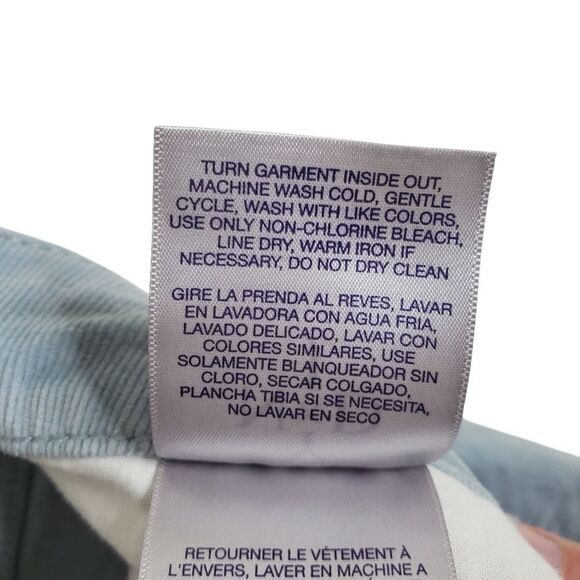 NYDJ Powder Blue Corduroy Stretch Mini Boot Cut Pants Size 4 - Picture 12 of 17